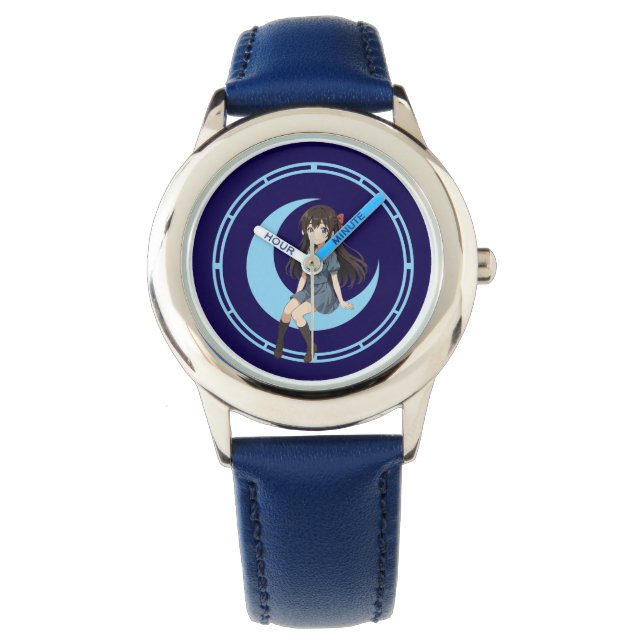 Reloj De Pulsera Anime Girl Sitting On A Crescent Moon (Anverso)