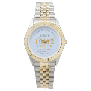 Reloj De Pulsera Aniversario de 1962 de la elegante Moda gris azul
