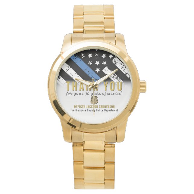 Reloj De Pulsera Aniversario de la Jubilación de la Policía, Línea  (Anverso)