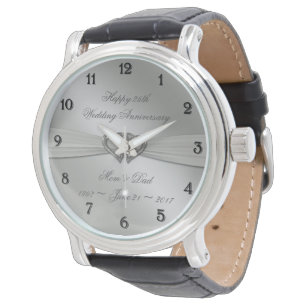 Reloj De Pulsera Aniversario del Boda 25 de Plata clásica