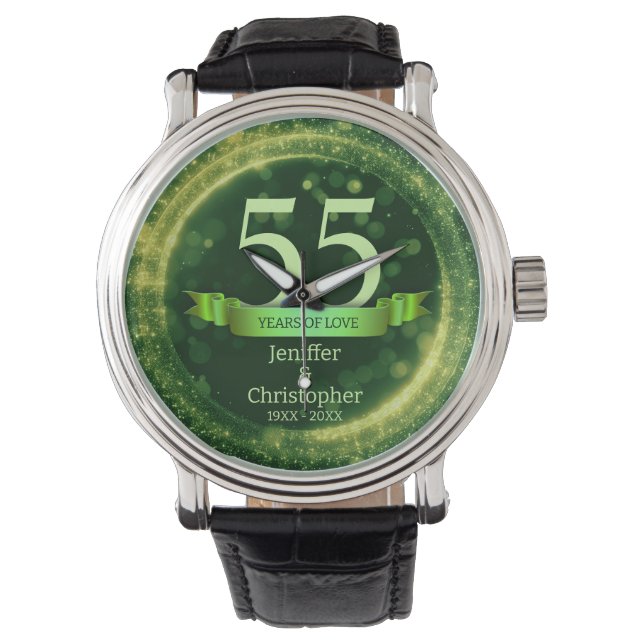 Reloj De Pulsera Aniversario del Boda de Año de Edición de Purpurin (Anverso)