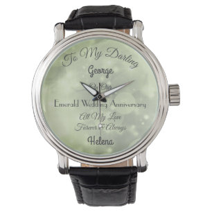 Reloj De Pulsera Aniversario del Boda esmeralda personalizado