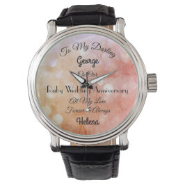 Reloj De Pulsera Aniversario del Boda Ruby personalizado