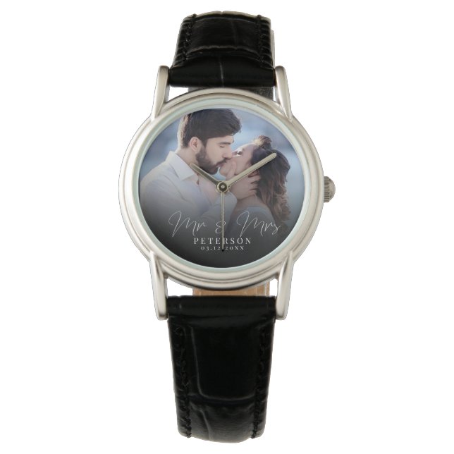 Reloj De Pulsera Aniversario elegante de la foto de Boda de la Moda (Anverso)