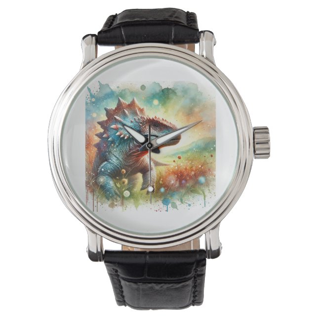 Reloj De Pulsera Ankylosaurus 170624AREF117 - Watercolor (Anverso)
