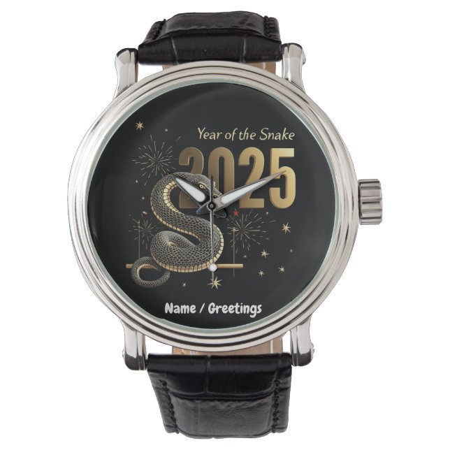 Reloj De Pulsera Año de la serpiente 2025 Personalizable zodiaco ch (Anverso)