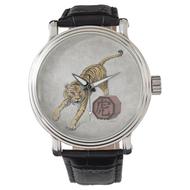 Reloj De Pulsera Año del arte zodiaco chino tigre (Anverso)