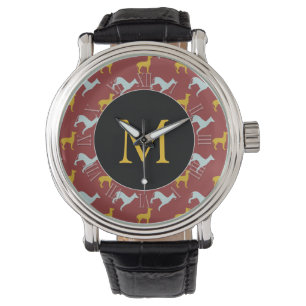 Reloj De Pulsera Año del perro Zodiac Cumpleaños Monograma Romano N