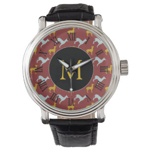 Reloj De Pulsera Año del perro Zodiac Cumpleaños Monograma Romano N