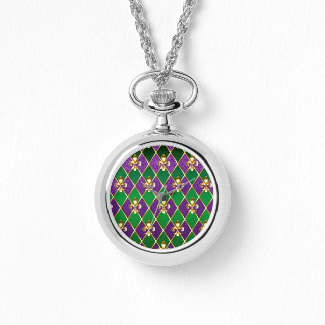 Reloj De Pulsera Antecedentes de joyas Mardi Gras (Anverso)