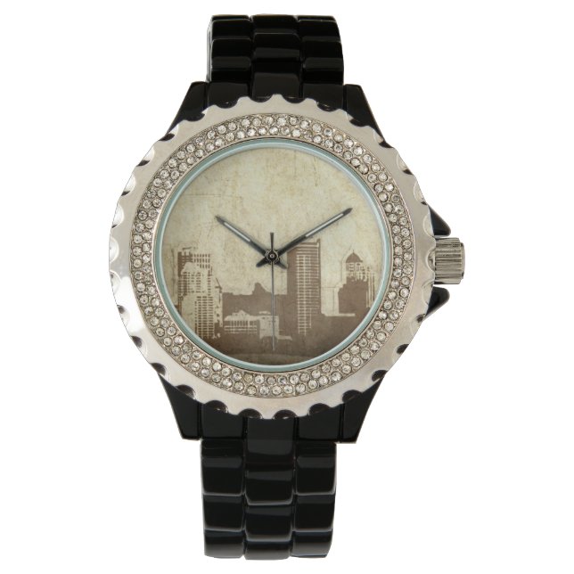Reloj De Pulsera Antecedentes de la ciudad de Grungy (Anverso)