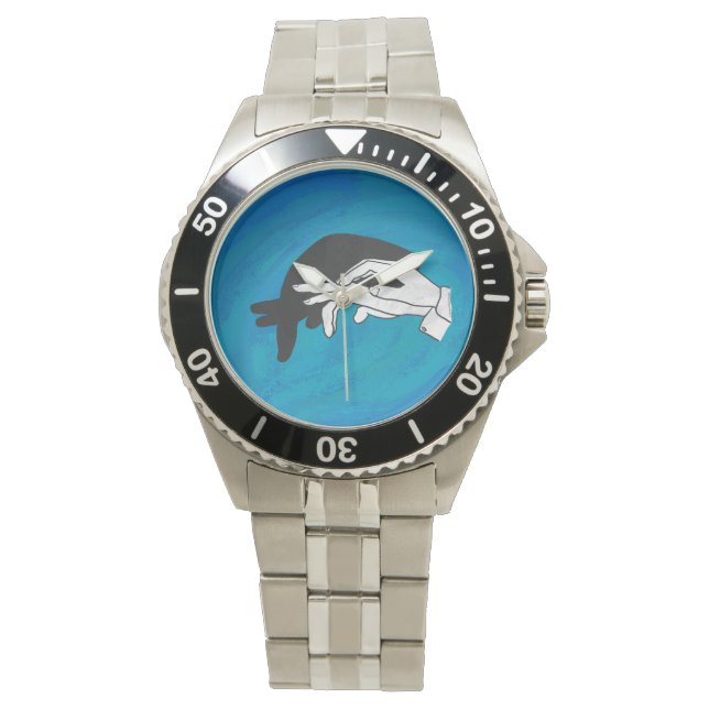 Reloj De Pulsera Anteojos Sombra Sobre Azul (Anverso)