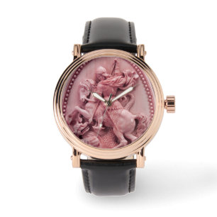 RELOJ DE PULSERA ANTIGUA CAMEO / SAINT GEORGE CON DRAGON