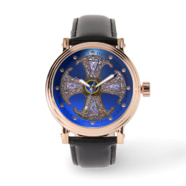 Reloj De Pulsera ANTIGUA CONSECUCIÓN CELÁTICA CROSS Blue Gemstones