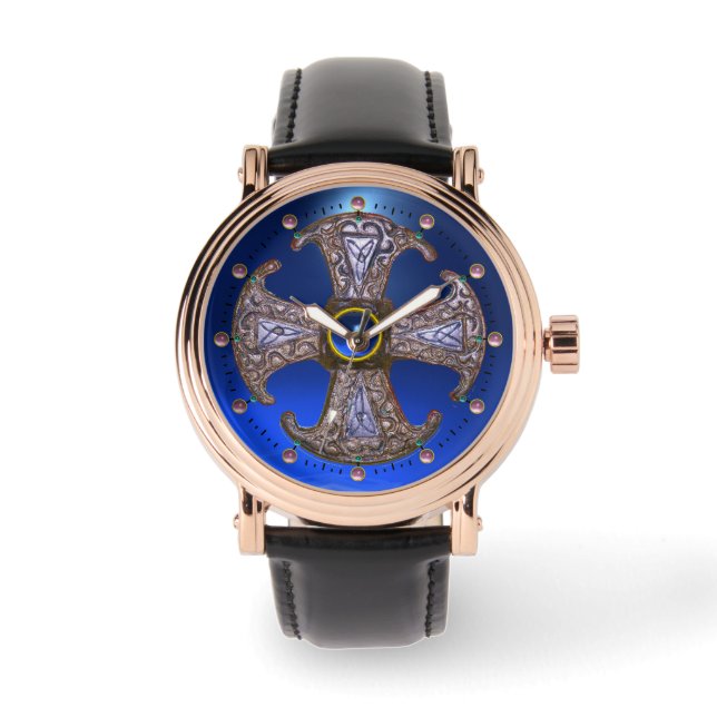 Reloj De Pulsera ANTIGUA CONSECUCIÓN CELÁTICA CROSS Blue Gemstones (Anverso)