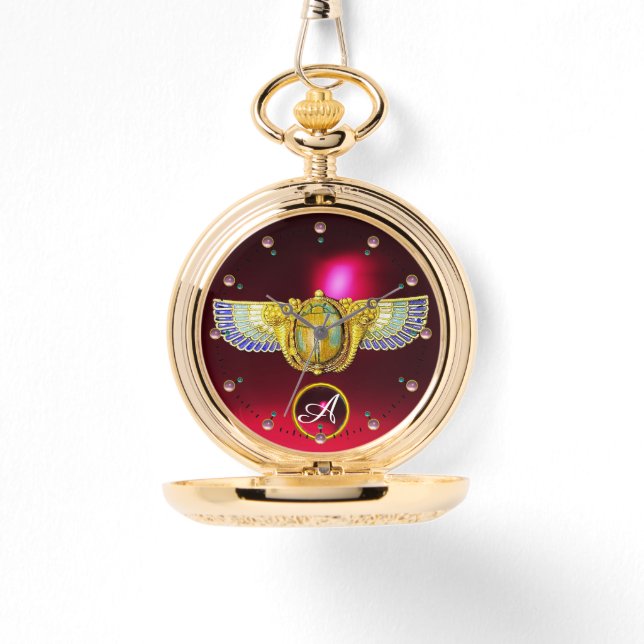 RELOJ DE PULSERA ANTIGUA ESCÁRABE EGIPCIA/CORNUCOPIA JEWEL (Anverso)