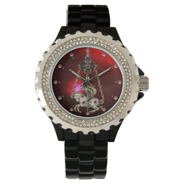 Reloj De Pulsera ANTIGUA JEWEL, GEMSTONES, NOCHE EN EL CABALLO rojo (Anverso)