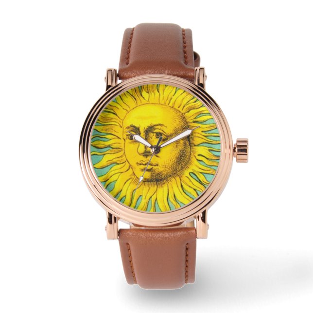 Reloj De Pulsera ANTIGUA RENACIMIENTO TARON EL SOL azul amarillo (Anverso)