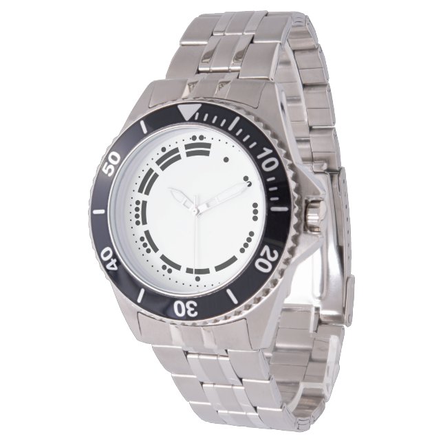 Reloj De Pulsera Antiguo arte vectorial Maya blanco negro (Angular)