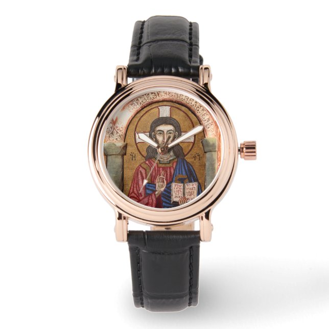Reloj De Pulsera Antiguo mosaico de Jesús (Anverso)