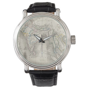 Reloj De Pulsera Antiguo viejo mundo vintage hipster en mapas de In