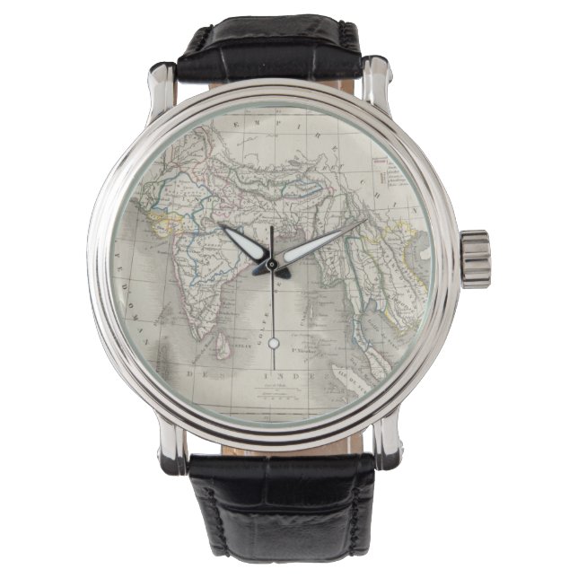 Reloj De Pulsera Antiguo viejo mundo vintage hipster en mapas de In (Anverso)
