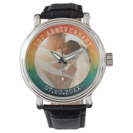 Reloj De Pulsera Any Year Retro Sunset Photo 1st Anniversary