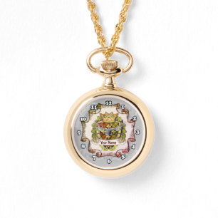 Reloj De Pulsera Apellido de cresta de familia cruzada
