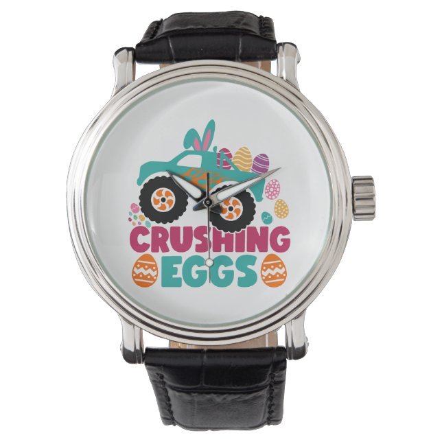 Reloj De Pulsera Aplastante Huevos Cita divertida Feliz Domingo de  (Anverso)
