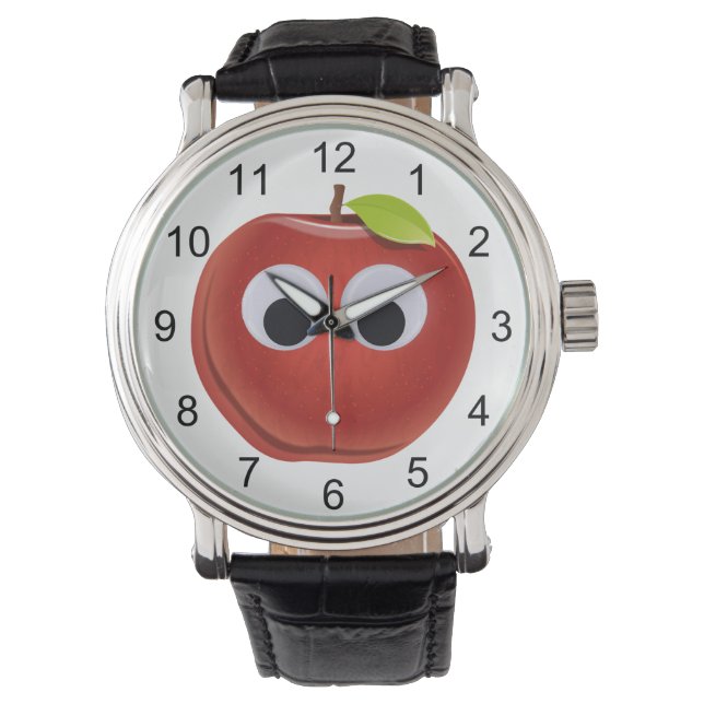 Reloj De Pulsera Apple, fruta roja con ojos de google - Personaliza (Anverso)