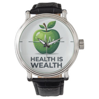 Reloj De Pulsera Apple with Heartbeat Pulse and Health is Wealth