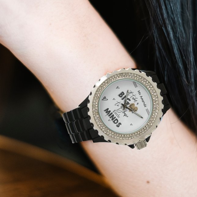 Reloj De Pulsera Apreciación del profesor Se Toma Una Gran Cita (Teacher Appreciation It Takes Big Heart Quote Watch)