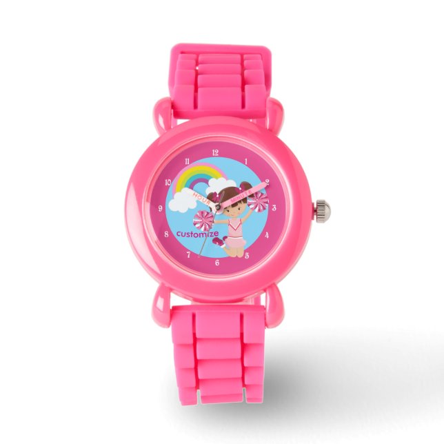 Reloj De Pulsera Apreciador Rosa, Personalizado , animadores niños (Anverso)
