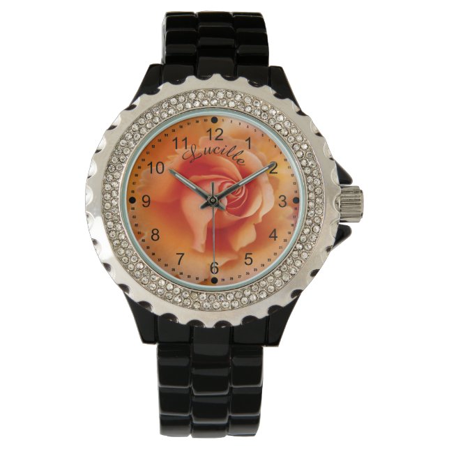 Reloj De Pulsera Apricot Rosa Flower Close Photo (Anverso)