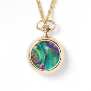 Reloj De Pulsera Aqua Floral Resumen subacuático Jardín