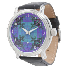 Reloj De Pulsera Aqua y Lilac Fractal Joy Watch
