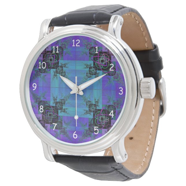 Reloj De Pulsera Aqua y Lilac Fractal Joy Watch (Angular)