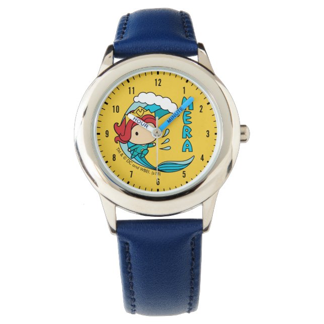 Reloj De Pulsera Aquaman | Gráfico Chibi Mera Riding Wave (Anverso)