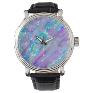 Reloj De Pulsera Aquamarina y Amethyst Crystal