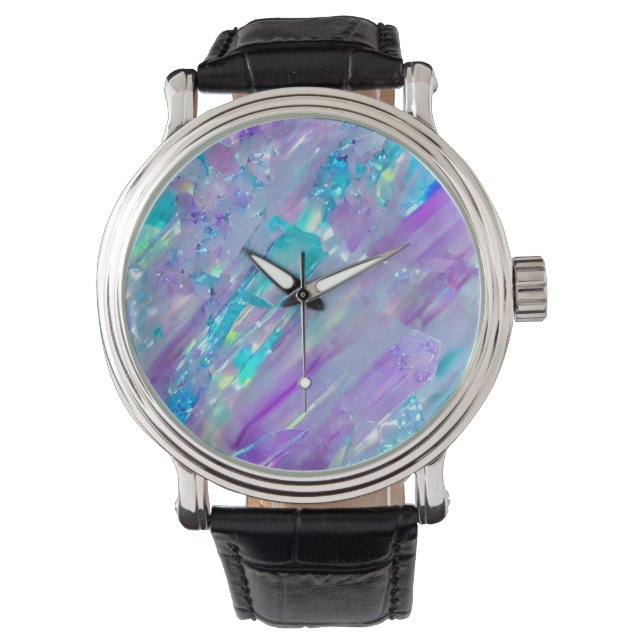 Reloj De Pulsera Aquamarina y Amethyst Crystal (Anverso)