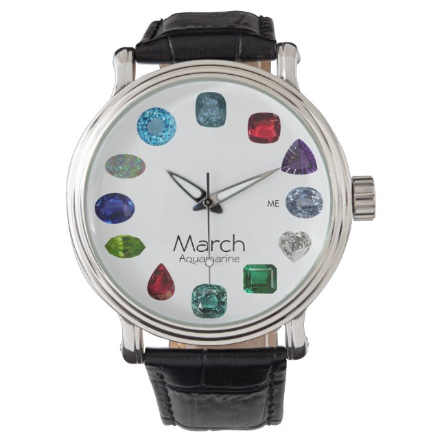 Reloj De Pulsera Aquamarine, March Birthstone (Anverso)
