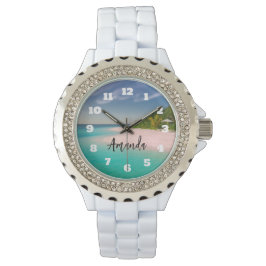 Reloj De Pulsera Aquamarine Ocean Tropical Beach Personalized