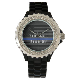 Reloj De Pulsera Aquí estoy me envío que Blue Line fino mira