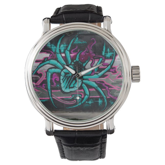 Reloj De Pulsera Araña turquesa malvada (Anverso)