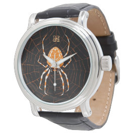 Reloj De Pulsera Araña veneciana personalizada negro y Naranja
