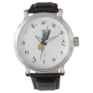 Reloj De Pulsera Arba Minim - números hebreos de la escritura