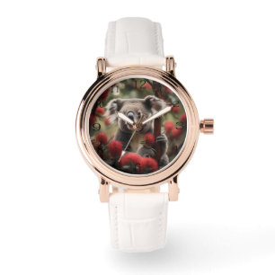 Reloj De Pulsera Árbol Banksia Rojo Con Oso Koala,