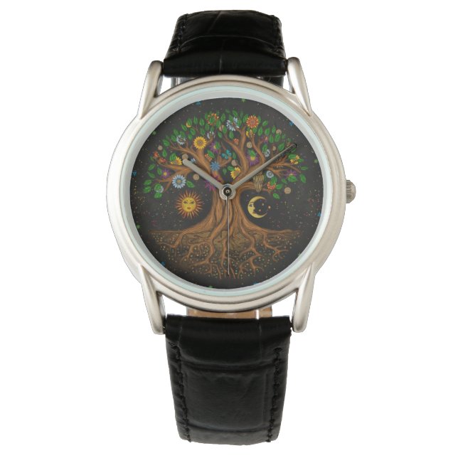Reloj De Pulsera Árbol caprichoso de la vida - Yggdrasil (Anverso)