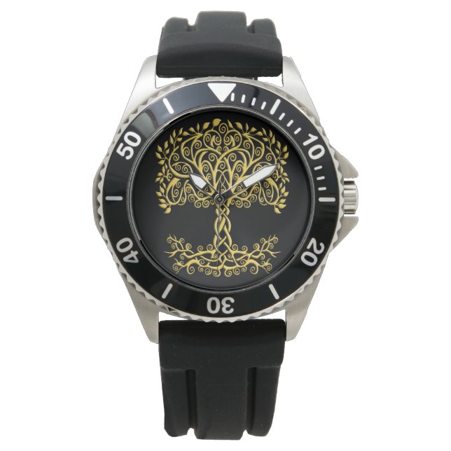 Reloj De Pulsera Árbol Celta Amarillo De La Vida (Anverso)