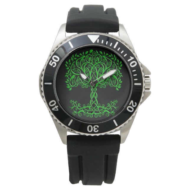 Reloj De Pulsera Árbol Celta Verde De La Vida (Anverso)